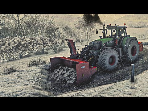 Snow Blowing in Realistic Blizzard | Farming Simulator 25