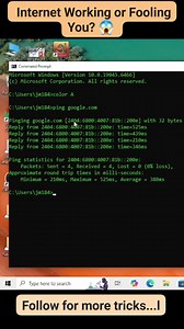 Is your internet really working? 🤔 Before calling your ISP, open Command Prompt and run this simple test 👇 🖥️ Command Used: ping google.com 🔍 What it shows: ✅ Internet connectivity ✅ Network stability ✅ Packet loss & response time ⚡ This quick CMD trick can instantly tell if the problem is Wi-Fi, DNS, or network related! 👉 Follow for daily Windows CMD tips & troubleshooting hacks 💻🛠️ #PingCommand #CMDTrick #WindowsCMD #InternetProblem #NetworkTroubleshooting #TechShorts #FacebookReels #IT