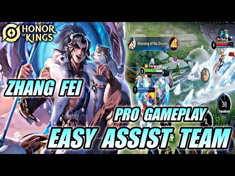 ZHANG FEI EASY ASSIST TEAM - PRO TECHNIQUE GAMEPLAY 🔥 | HONOR OF KINGS (HOK) PRECIOUS SKIN