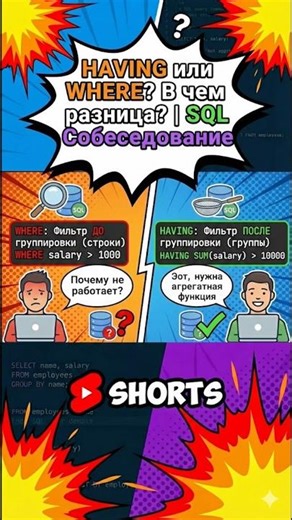 HAVING или WHERE? В чем разница? | SQL Собеседование