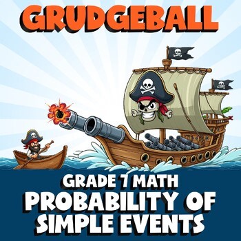 Probability of Simple Events GRUDGEBALL Math Game - No Prep Grade 7 Review