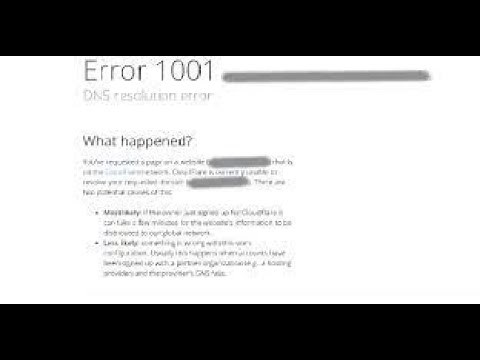 ERROR 1001 - CÓMO RESOLVERLO