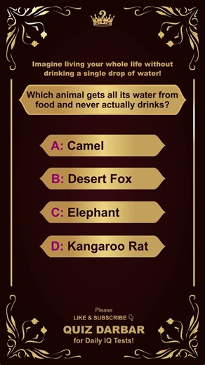 The Animal That NEVER Drinks Water! 🐧🚫 | Short #44 | Quiz Darbar