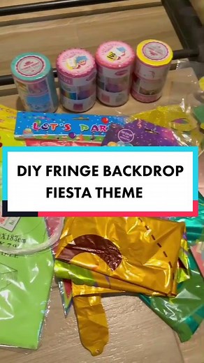 DIY FRINGE BACKDROP | Mexican Fiesta Theme 💕❤️💜💛💚 #diy #partydecorationideas #mexicanthemeparty #fyp