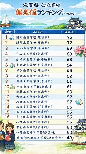 滋賀県 公立高校｜偏差値で見る進学校ランキング【2026】