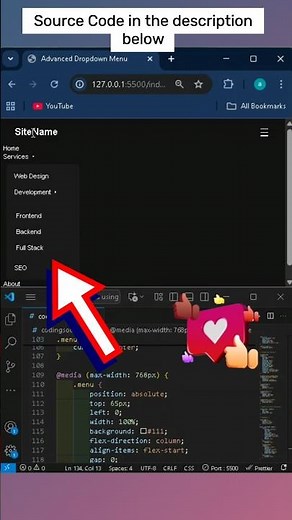 Advanced Drop-down Menu 🔽 Using HTML & CSS | #coding #webdevelopment