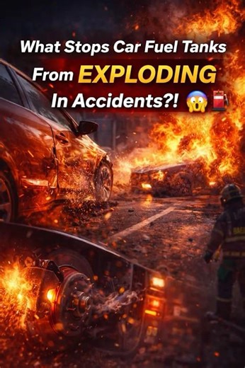 What Stops Car Fuel Tanks From Blowing Up in Accidents?! 😱🔥 | Telugu Facts #shorts