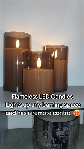 Flamesless led battery powered Candle lights, remote controlled also ! there just stunning 😍 #flamelesscandles #candles #homedecor #tiktokshop #fyp