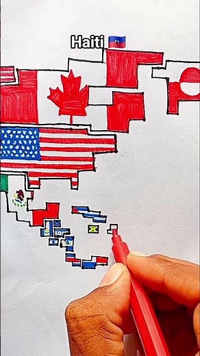 Draw Flag Map of Haiti 🇭🇹 #haiti #flag