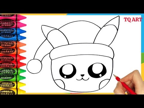 HOW TO DRAW CUTE CHRISTMAS PIKACHU | Drawings For Kids