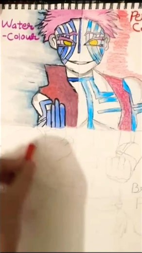 ll Part 2 ll Drawing Akaza in 4 different styles ll #artshorts #artwork#demonslayer #viralshortvideo