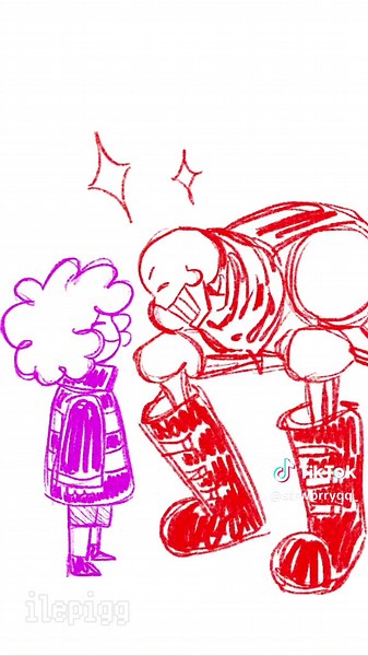 Adorable Undertale Fan Art and Animation featuring Papyrus and Frisk
