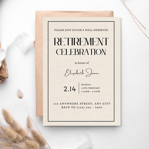 Retirement Party Invitation Template, Editable Modern Retirement Celebration Invite, Printable Retirement Invitation, Digital Download - Etsy