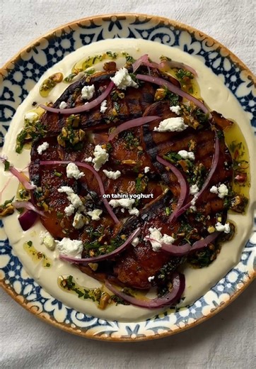 Delicious Griddled Sweet Potato with Tahini Yoghurt