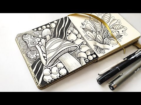 Zentangle Mini Tutorial | Easy Zentangle Mushroom Project