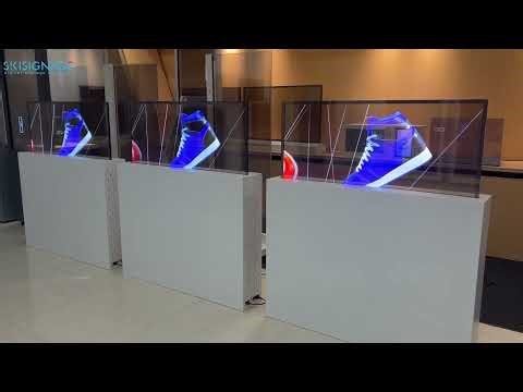 Transparent OLED display lift deisgn, lift up and down with remote control, LG OLED 600 nits, Touch.