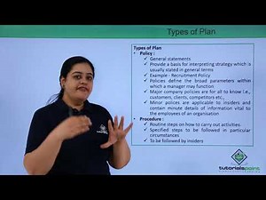 Class 12th – Types of Plan | Business Studies | Tutorials Point