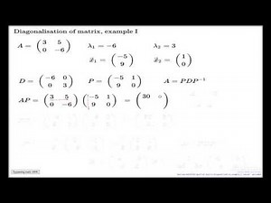Diagonalisation of matrix, example I