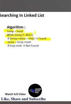 Searching in Linked List | Singly Linked List