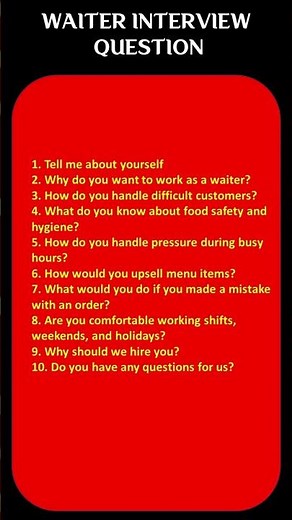 Top Waiter Interview Questions for Restaurant & Hotel Jobs