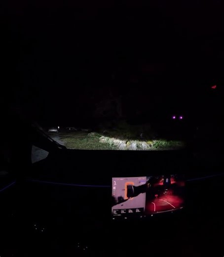 Cybertruck FSD V14.2.2.5-Backing out a dark country dirt driveway and cater cornered mailboxes