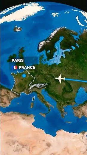 India to Paris Flight Map Animation ( FREE TO USE ) #travel #map #animation
