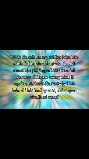 Thiếu content đến mức đó à?Đi trace rồi bảo joke?Đell ai quan tâm là nó trace ảnh bìa Yum? T nói nhiều đứa không phải một, đứa nào như t nói tự nhột. Trace là trace, đell có chuyện joke hay fan gì ở đây hết, đã trace mà còn được khen t cũng chịu#yummieaut #ari🇺🇲 #ariumeh1h4 #ariumehihaemo #xh