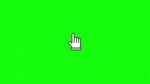 Animated Pointer Hand Cursor Click Green Screen, Smooth Interactive Pointer Overlay