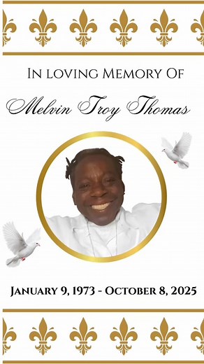 Celebrating the life of Mr. Melvin Thomas, a man of faith, family, and football. 🕊️ He was the kind of soul who could fill a room with laughter, lend a helping hand without hesitation, and cheer on his Saints like they were family. 💛⚜️ His joy was contagious, his love genuine, and his loyalty unwavering both to the people he loved and the team he adored. Please keep the Thomas family in your prayers during this time of loss that God’s peace and comfort would surround them now and in the days a