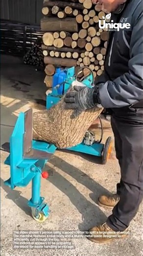 Splitting wood with a powerful machine