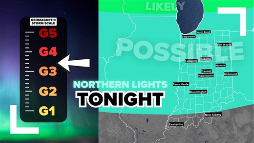 Where in Indiana may you be able to see the northern lights tonight?