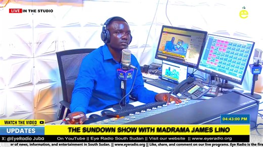 Tune in to the Sundown Show with Madrama James Lino, as Koang Palchang, Eye Radio’s Station Manager, delivers a vote of thanks and shares important updates on the sudden passing of the late Emmanuel Joseph Akile. Do you have questions or messages for Eye Radio? Join the conversation and let your voice be heard! | Eye Radio