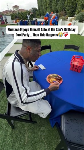 Blueface Enjoys Himself Solo at His Son’s Birthday Pool Party… Then This Happens😭❤️‍🩹 #blueface #fyp