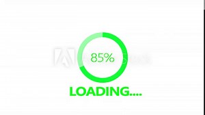 Loading Bar Circle animation, circle icon on white background. Numerical counting from 0 to 100%, Buffering circle loading bar.