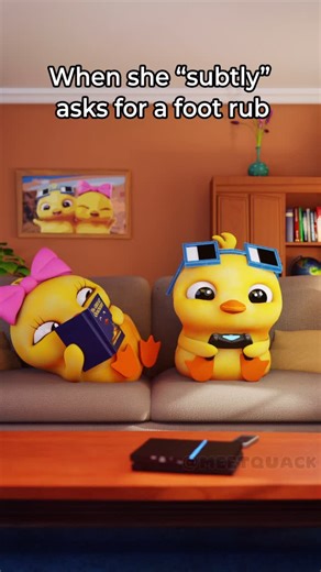 meetquack ™ | Wiggle wiggle is code 🤣 #funny #lola #quack #cute #footmassage #animation #meetquack #relatable #relationships | Instagram