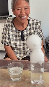 Grandma pops dry ice smoke bubble, wait for her joyful smile... #shorts