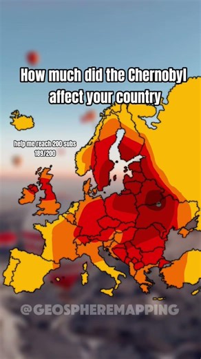 How much did the Chernobyl affect your country #mapping #map #europe #chernobyl