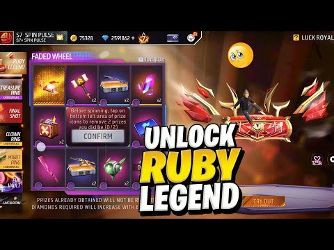 UNLOCKING RUBY LEGEND IN 1 SPIN 💎| How to Get Ruby Legend Bundle in Free Fire | FF Faded Wheel Event