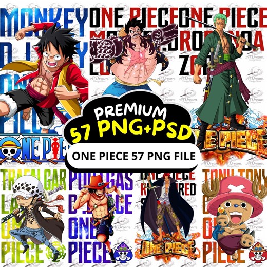 One Piece PNG+PSD Clipart Bundle | 57 Luffy Straw Hat Crew Designs (digital Download) - Etsy