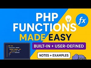 PHP Functions Explained | Built-in & User-defined Functions with Parameters & Return Values (Full
