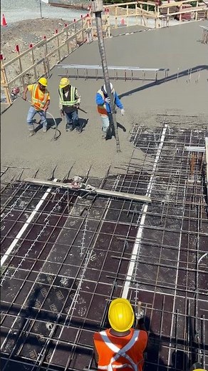 Pouring suspended slab for underground parking garage #satisfying #construction