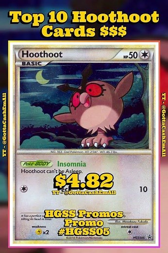 Top 10 RAREST Hoothoot Pokémon Cards EVER 🦉💎 #pokemon #pokemoncards #pokemontcg #pokémon #top10 #tcg