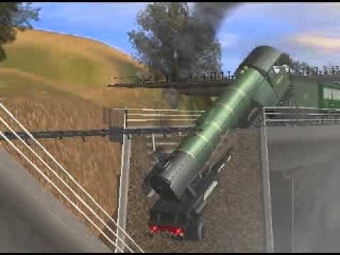 Gresley/Flying Scotsman trapped on broken bridge