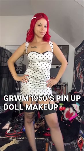KYLIA༺♡༻ on Instagram: "🍒GRWM 1950s PIN UP DOLL MAKEUP & HAIR🍒 SUMMER EDITION🦴♥️🍒 I LOVE POLKA DOTS SO MUCH. WHAT IS YOUR FAVORITE THING ABOUT PIN UP GIRLS? #explore#explorepage✨#pinup#pinupstyle#pinupgirl#rockabilly#retro#vintage#grwm#grwmoutfit#ootd#1950s#reels#instagram#instareels#makeup#doll#princess#bettiepage#marilynmonroe#fyp#fypシ#reelsviralvideo❤️❤️❤️❤️#kyliadoll#rockabillygirl#redhead#redhair#redlipstick#viralvideos#contentcreator"