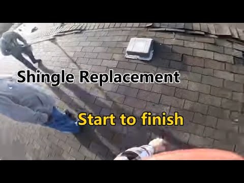 Shingle replacement start to finish. Single Story House