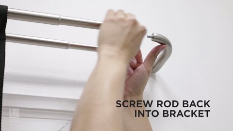 Umbra Twilight Double Curtain Rod Set – Wrap Around Design Ideal for Blackout or Room Darkening Panels, 66 to 144 Inches, Black