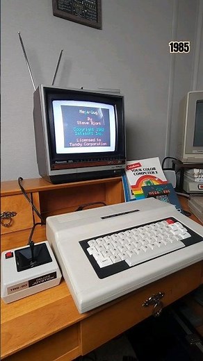Playing Mega-Bug on Radioshack TRS-80 Color Computer 2 #shorts #vintagegaming