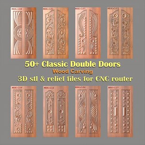 50 Classic Double Doors CNC Carving: 3D STL & RLF File (digital Download) - Etsy