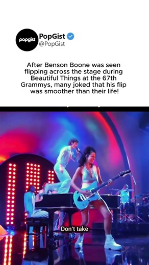 Benson Boone does backflip during 'beautiful things' performance at grammys #bensonboone