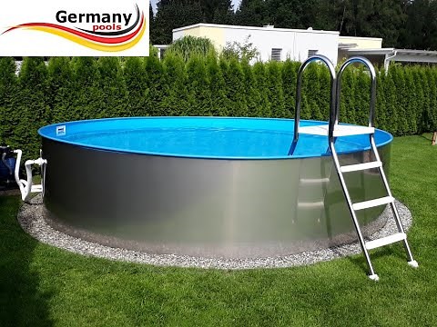 Edelstahlpool Rundpool freistehend von Germany-Pools.de und Profi-Poolwelt.de